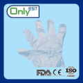 Made in China clear disposable non-sterile hdpe gloves for food/cleaning/caring